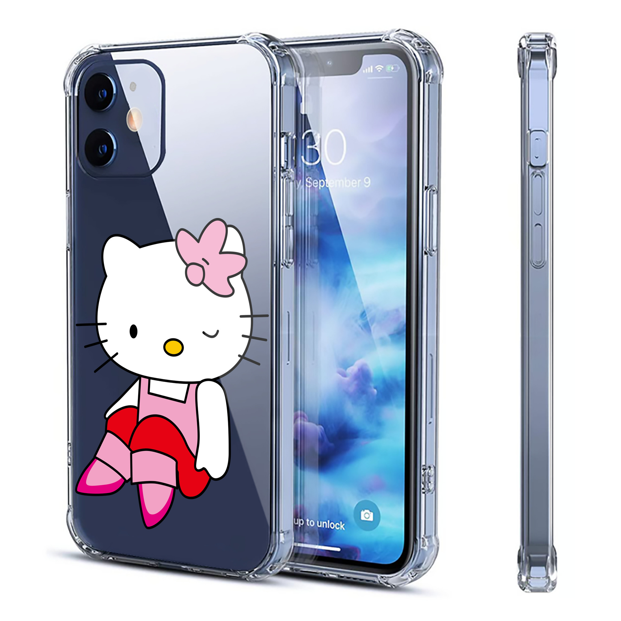 （画像用） Hello Kitty ハローキティ 【iPhone 12シリーズ対応】透明スマホケース（クリアソフトケース）